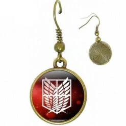 Boucles D'oreilles Attaque Des Titans </br> Bataillon D'Exploration Rouge