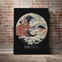 Tableau Attaque Des Titans </br> Titan Assaillant Vs Titan Colossal Rétro