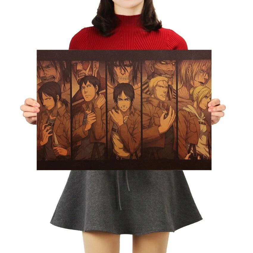 Poster Attaque Des Titans</br> Personnages Et Leur Titans – Image 9