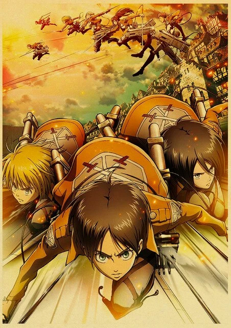 Poster Attaque Des Titans</br>Armin Eren Et Mikasa