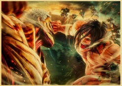 Poster Attaque Des Titans</br>Eren Et Reiner Effet 3D