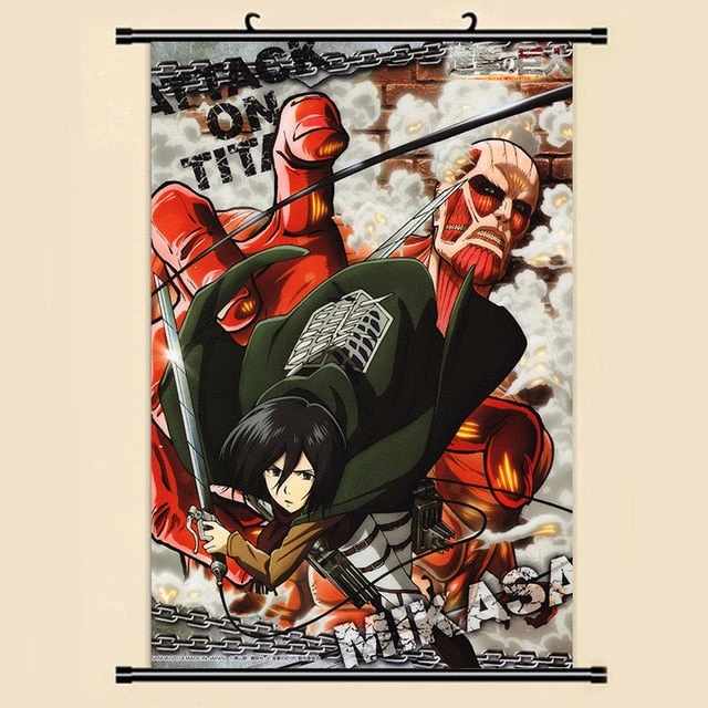 Poster Attaque Des Titans</br>Le Titan Colossal Et Mikasa