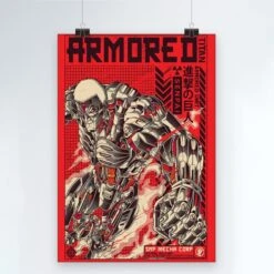 Tableau Attaque Des Titans </br>Titan Cuirassé Rétro