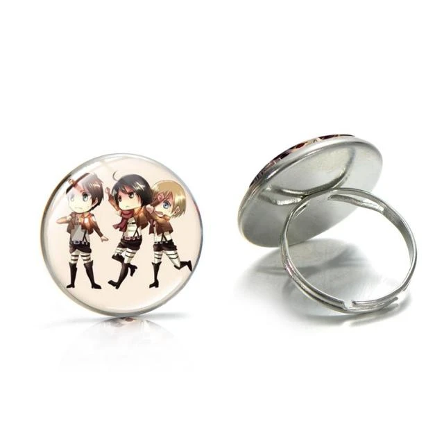 Bague Attaque Des Titans </br>Personnages Kawaii