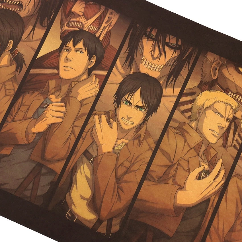 Poster Attaque Des Titans</br> Personnages Et Leur Titans – Image 2