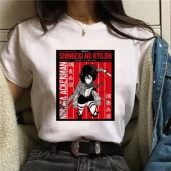 T-shirt Attaque Des Titans</br> Mikasa Ackerman Rouge