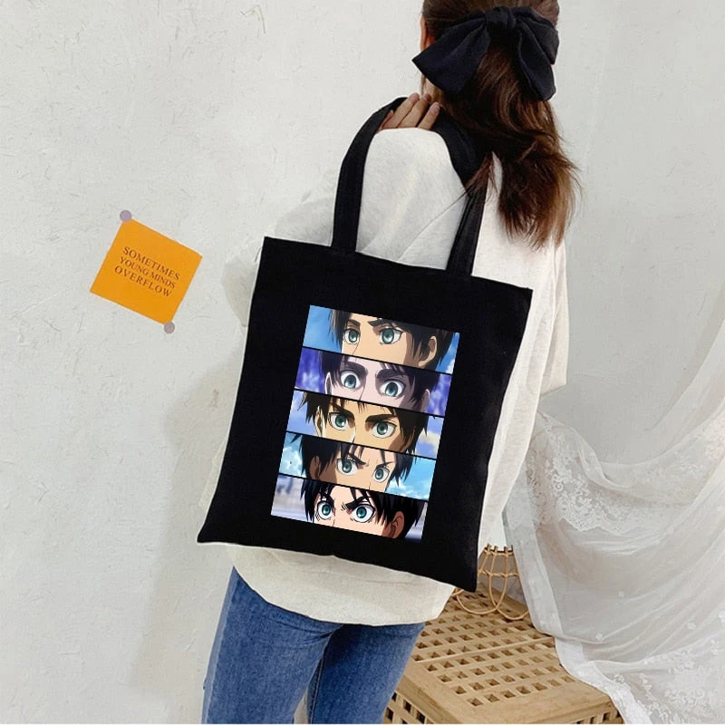Tote Bag Attaque Des Titans</br> Les Regards D'Eren – Image 2