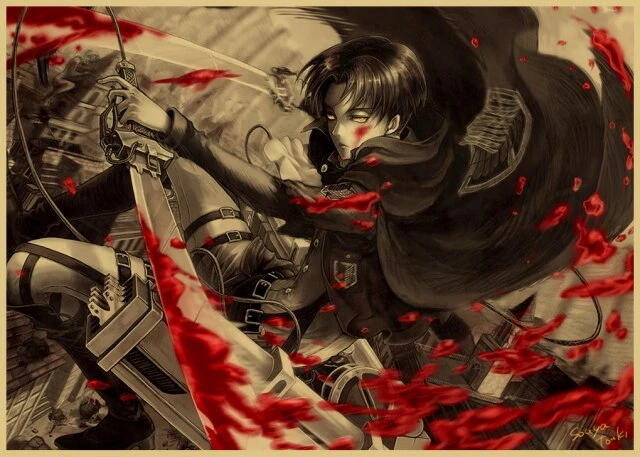 Poster Attaque Des Titans</br> Livai Et Sa Lame Ensanglantée