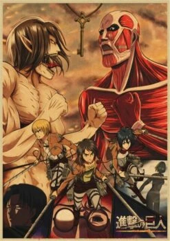 Poster Attaque Des Titans</br> Titan Assaillant Contre Titan Colossal