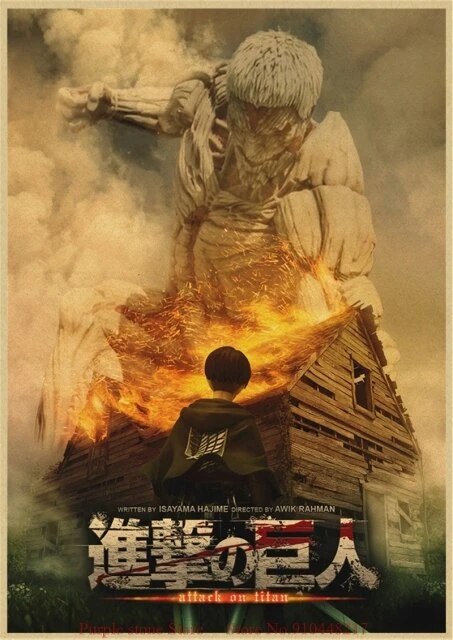 Poster Attaque Des Titans</br> Livai Et Le Titan Cuirassé 3D