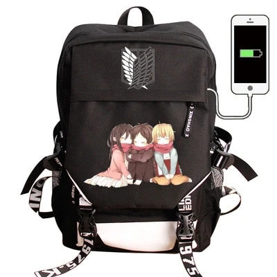 Sac Ă Dos Attaque Des Titans </br>Mikasa Eren Armin